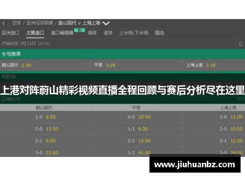 上港对阵蔚山精彩视频直播全程回顾与赛后分析尽在这里